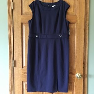 New York & Co knit Dress Sleeveless Size XXL Ponte Navy Blue Stretch